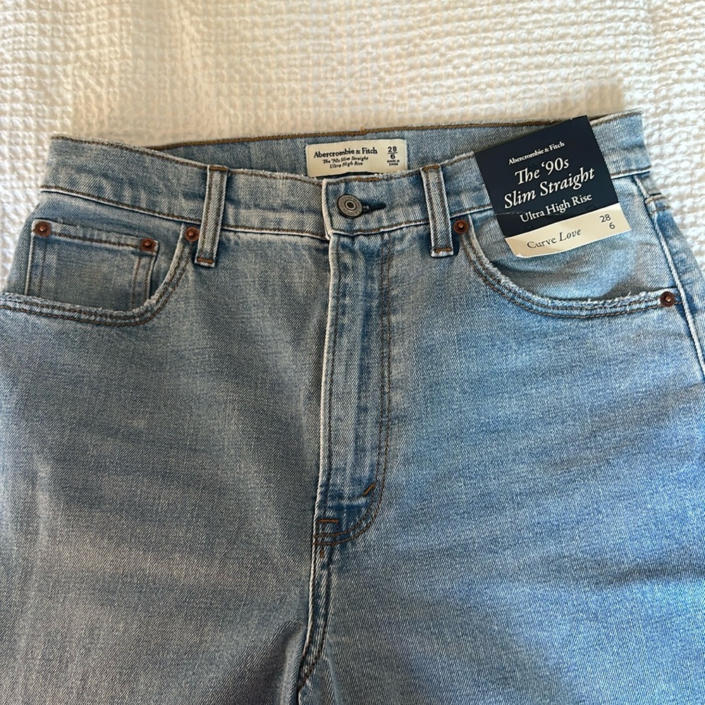 Abercrombie & Fitch 90s slim straight, ultra high rise, curve love jeans